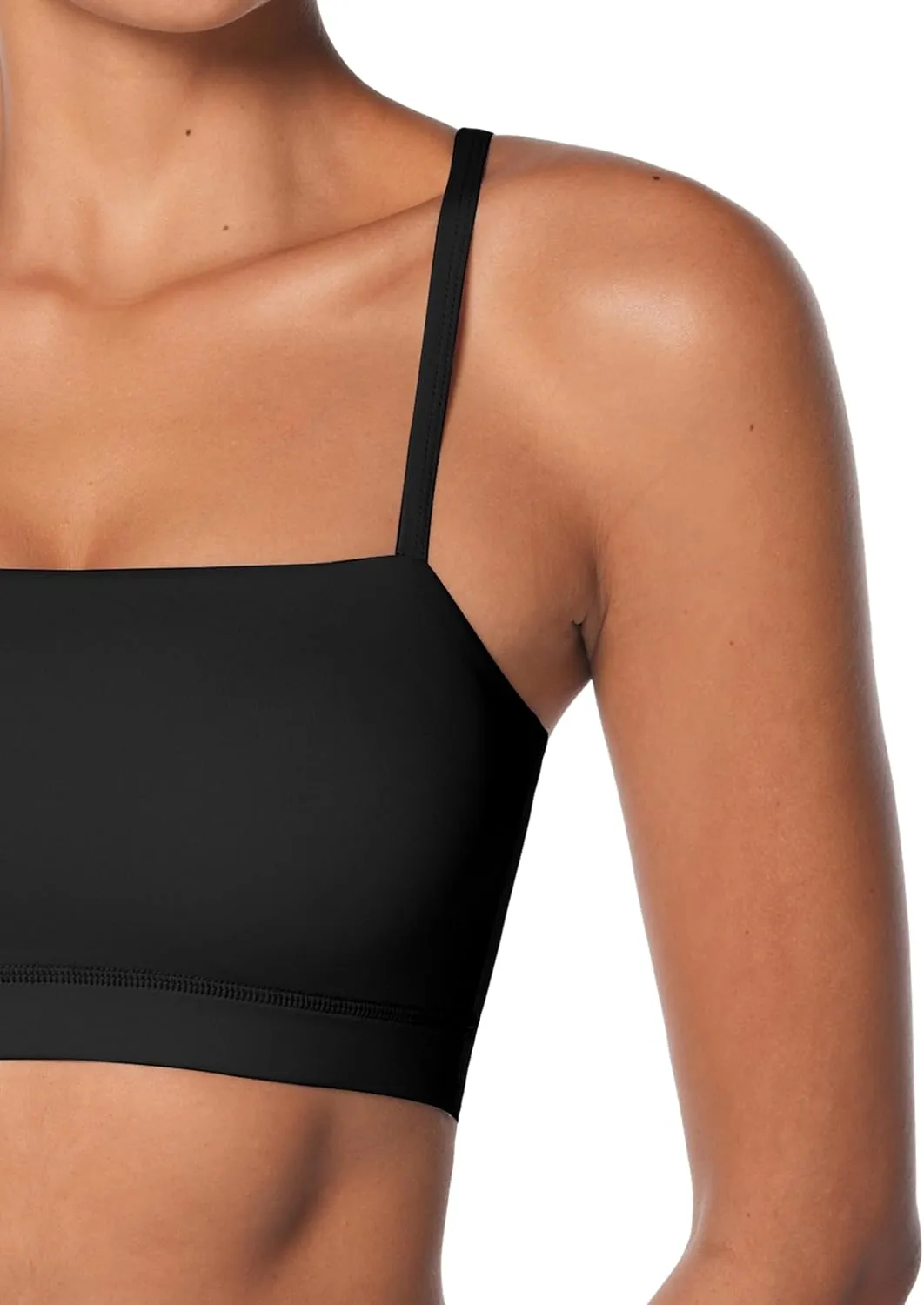 Sunzel Womens Sports Bra Buttery Soft Adjustable Straps Padded Yoga Bra Scoop Neck Wireless Bra Crop Top for Workout Gym