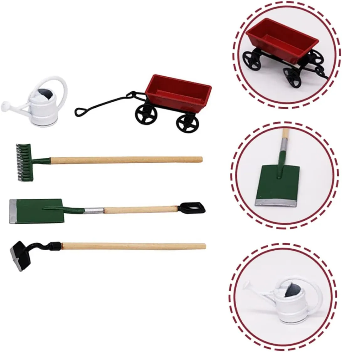 SUPVOX 2 Sets Miniature Gardening Tool Kit for Dollhouse Micro Garden Decor Fairy Garden Accessories for Mini Imagination DIY Projects