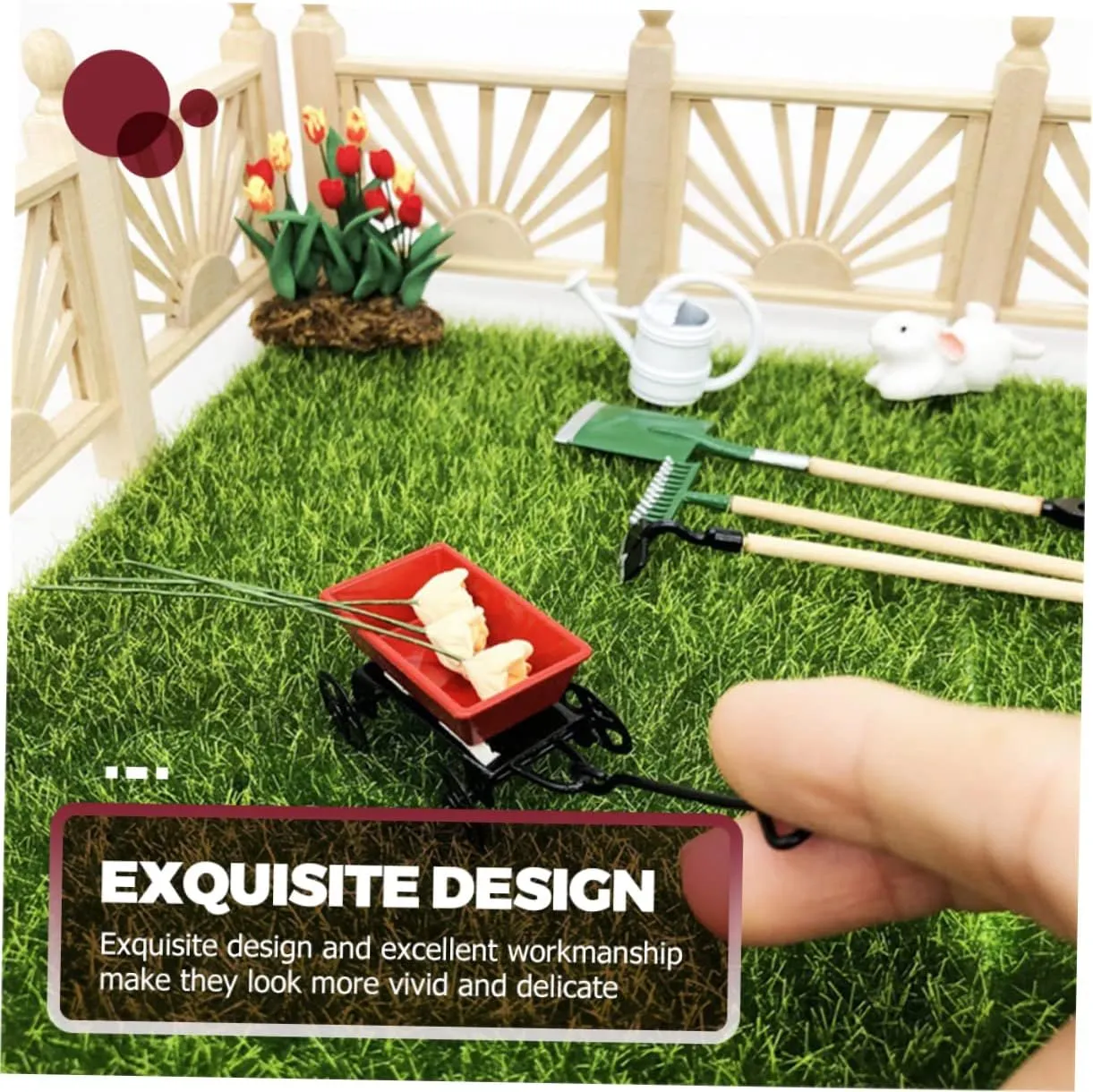 SUPVOX 2 Sets Miniature Gardening Tool Kit for Dollhouse Micro Garden Decor Fairy Garden Accessories for Mini Imagination DIY Projects