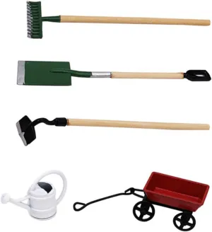 SUPVOX 2 Sets Miniature Gardening Tool Kit for Dollhouse Micro Garden Decor Fairy Garden Accessories for Mini Imagination DIY Projects
