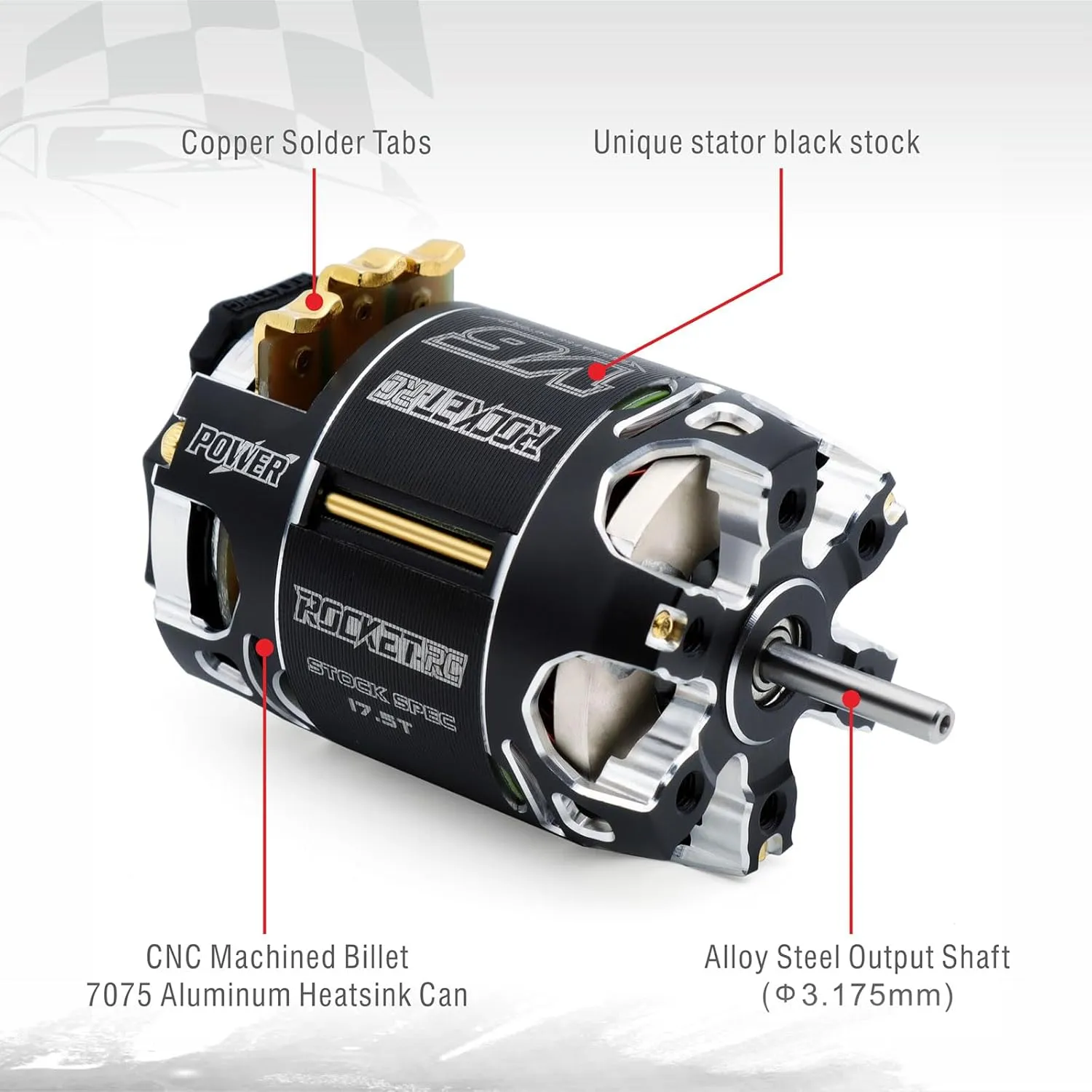 Surpass Hobby 540 V6 Sensored Brushless Motor, 21.5T Brushless Motor High-Torque & High-Efficiency RC Motor, Heat-Resistant Lightweight Design Use for 1:10 RC Racing Car (Shaft 3.175, 21.5T kv)