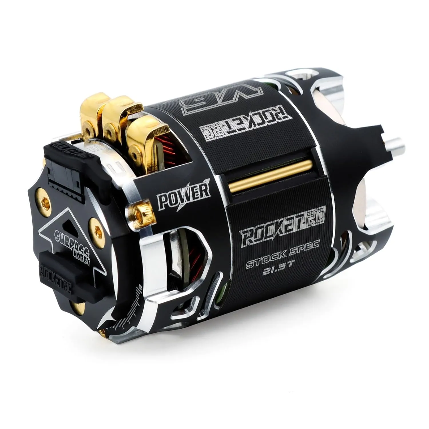 Surpass Hobby 540 V6 Sensored Brushless Motor, 21.5T Brushless Motor High-Torque & High-Efficiency RC Motor, Heat-Resistant Lightweight Design Use for 1:10 RC Racing Car (Shaft 3.175, 21.5T kv)