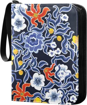 susiyo Beautiful Colorful Flowers Card Binder 400 Pockets Cute Trading Football Collectible Card Albums