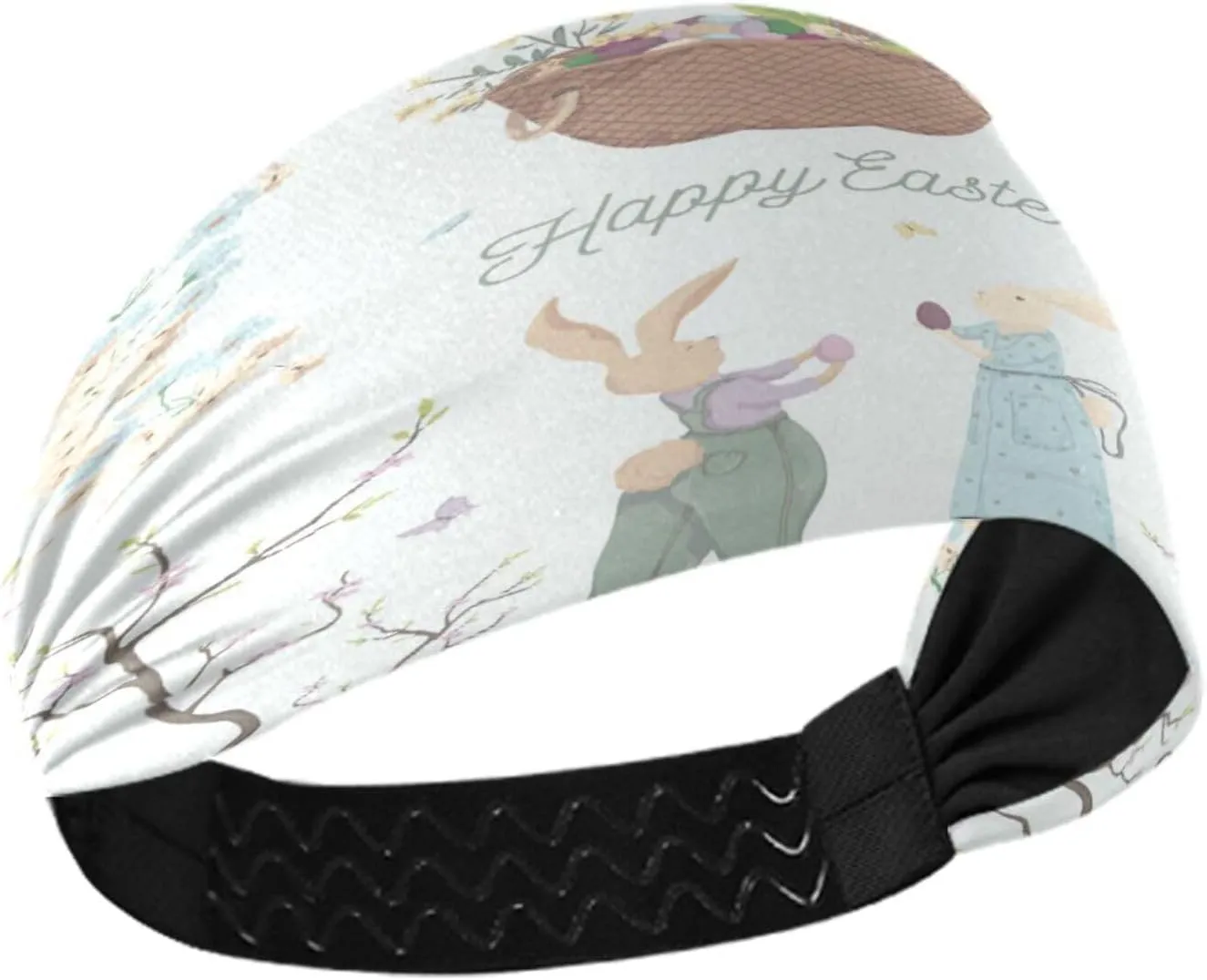 susiyo Bunny Characters Blue Headband for Women, Breathable Sweatband Yoga Turban for Women Non Slip, for Running Fitness Sport (Four Seasons Universal)