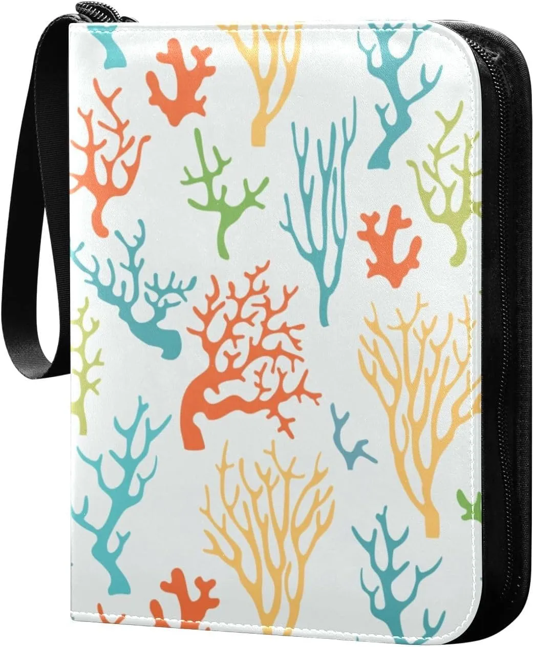 susiyo Colorful Coral Pattern Card Binder 400 Pockets Cute Trading Football Collectible Card Albums