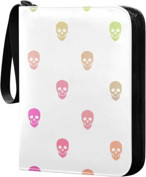 susiyo Colorful Skulls Halloween Card Binder 400 Pockets Cute Trading Football Collectible Card Albums
