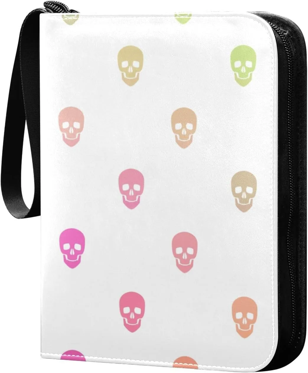 susiyo Colorful Skulls Halloween Card Binder 400 Pockets Cute Trading Football Collectible Card Albums