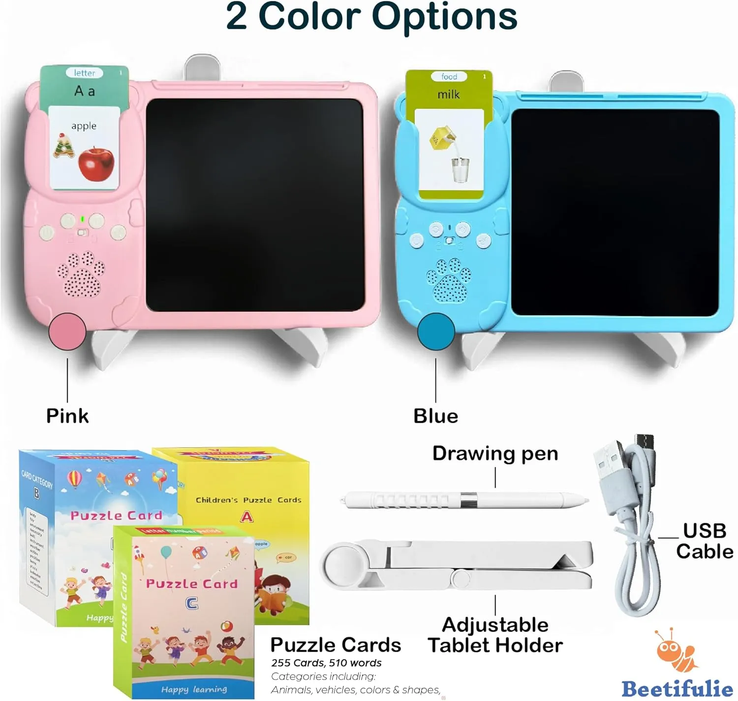 Talking Flash Cards for Toddlers - LCD Writing Tablet Kids - Drawing Tablet Toddler Toys 510 Sight Words Learning Resources - Autism & Speech Therapy Toys - Kindergarten Gifts for Boys and Girls