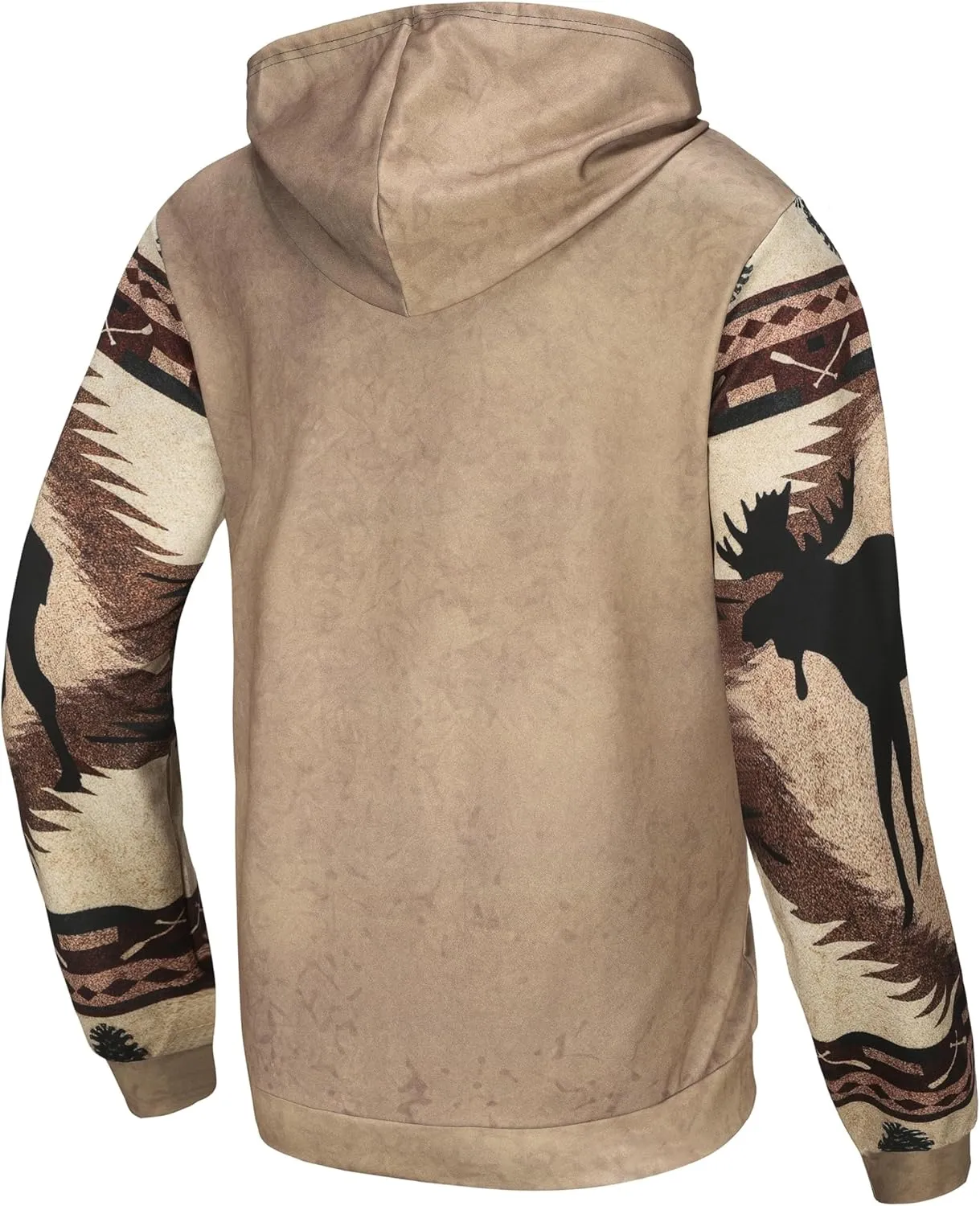 Tenna Teki Plus Size Mens Fashionable Deer Pattern Hoodie - Relaxed Fit and Ultra-Soft