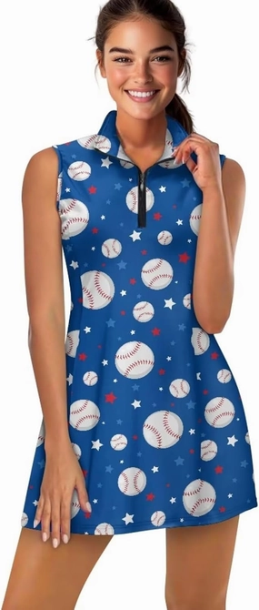 Tennis Dress for Women Girls Tennis Golf Dresses Sleeveless Athletic Dress with Built in Shorts Size XS-2XL