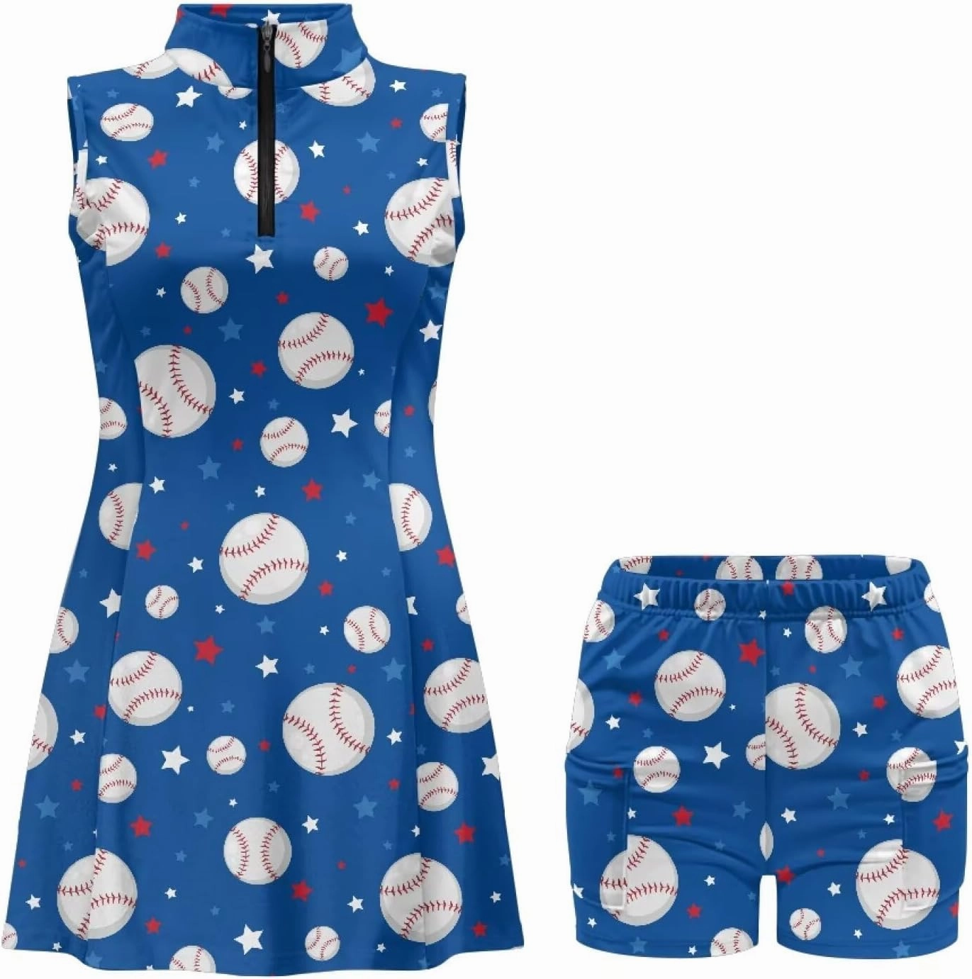 Tennis Dress for Women Girls Tennis Golf Dresses Sleeveless Athletic Dress with Built in Shorts Size XS-2XL