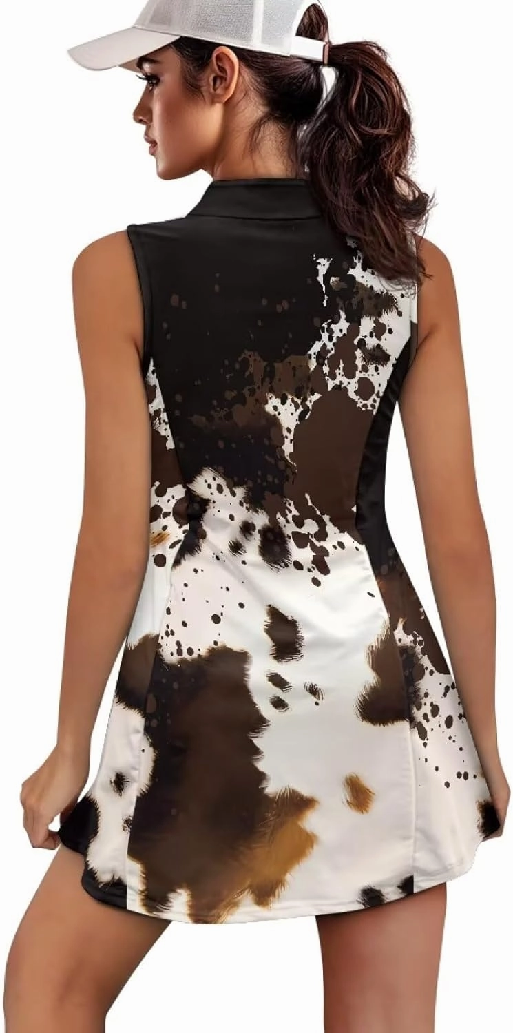 Tennis Dress for Women Girls Tennis Golf Dresses Sleeveless Athletic Dress with Built in Shorts Size XS-2XL