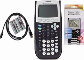 Texas Instruments TI 84 Plus Graphing Calculator with Guerrilla Military Grade Screen Protector Set, Certified Reconditioned