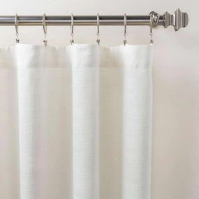 Textured Sheer Dove White Curtain Panel, 48" W x 63" L, White Solid Pattern
