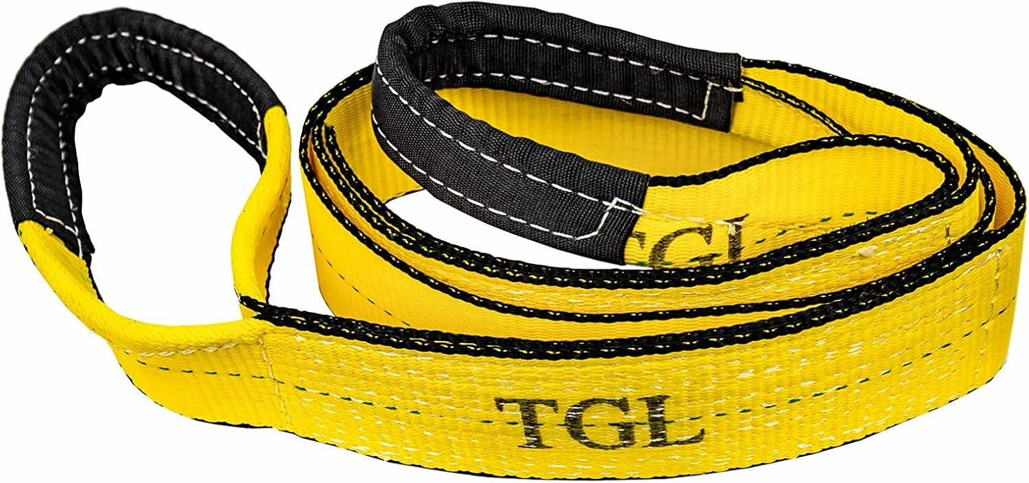 TGL 3 inch, 8 Foot Tree Saver, Emergency Recovery Tow Strap Winch Extension, Pull Strap 30,000 lbs Break Strength, Reinforced Loop Ends for Truck, UTV, ATV & More - Compatible with Jeep, Ford, Toyota