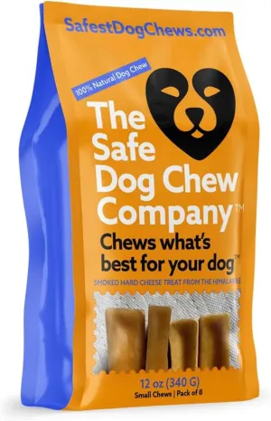 The safest All-Natural Cheese Chews - Small (Pack of 8) - NO Chunks, NO preservatives, NO Bad Smell, Great Teeth Cleaner, Super Long-Lasting, for Small Dogs