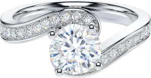 THELANDA Genuine Moissanite or Simulated Diamond 1CT Hold My Hand Twisted Swirled Wrapped Promise Engagement Bridal Ring For Her