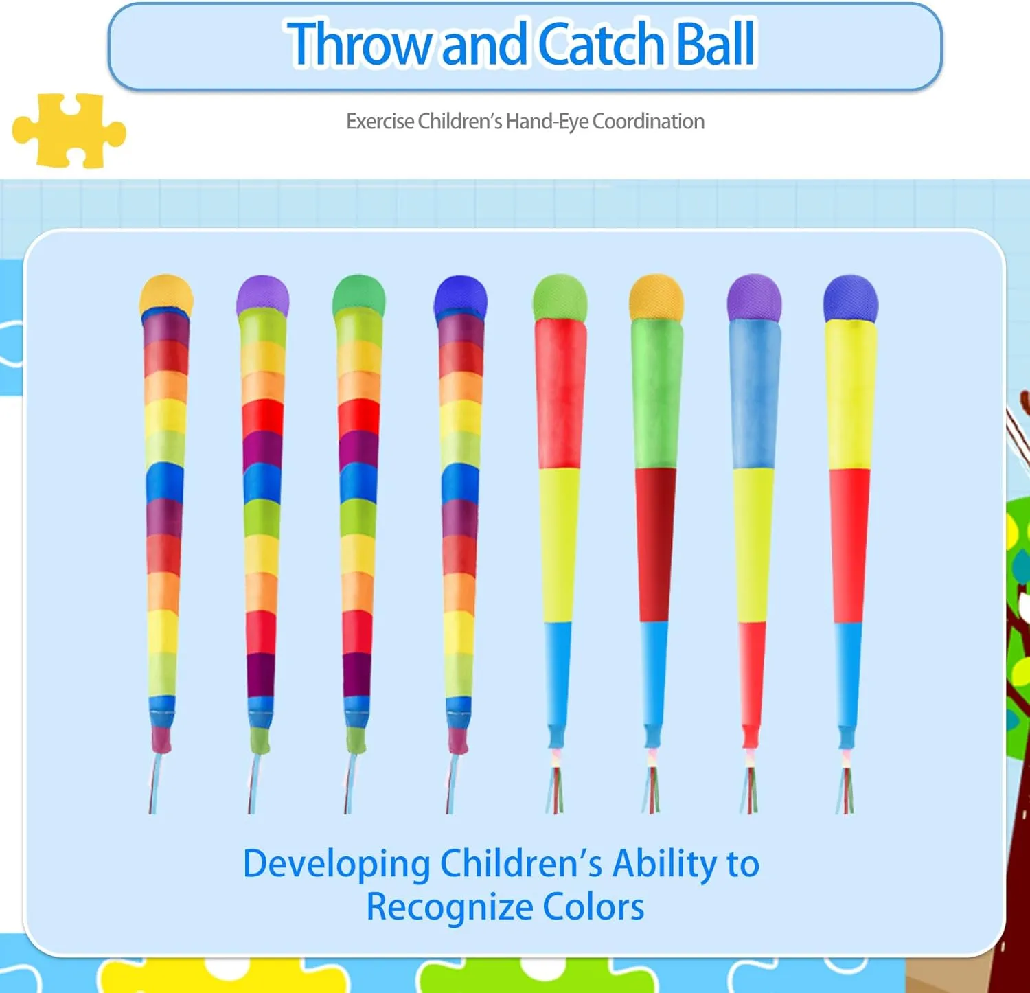 Throw and Catch Ball with Rainbow Tail Camping Games Sports Comet Balls Playground Toys Baseball Gifts for Boys