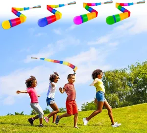 Throw and Catch Ball with Rainbow Tail Camping Games Sports Comet Balls Playground Toys Baseball Gifts for Boys