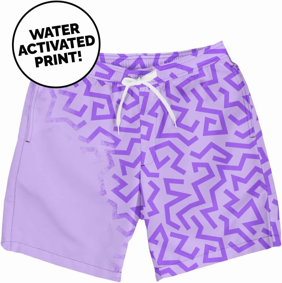 Tipsy Elves Men's Color Changing Swim Trunks - 7 Inch Inseam Bold Colorful Swimming Trunks for Men