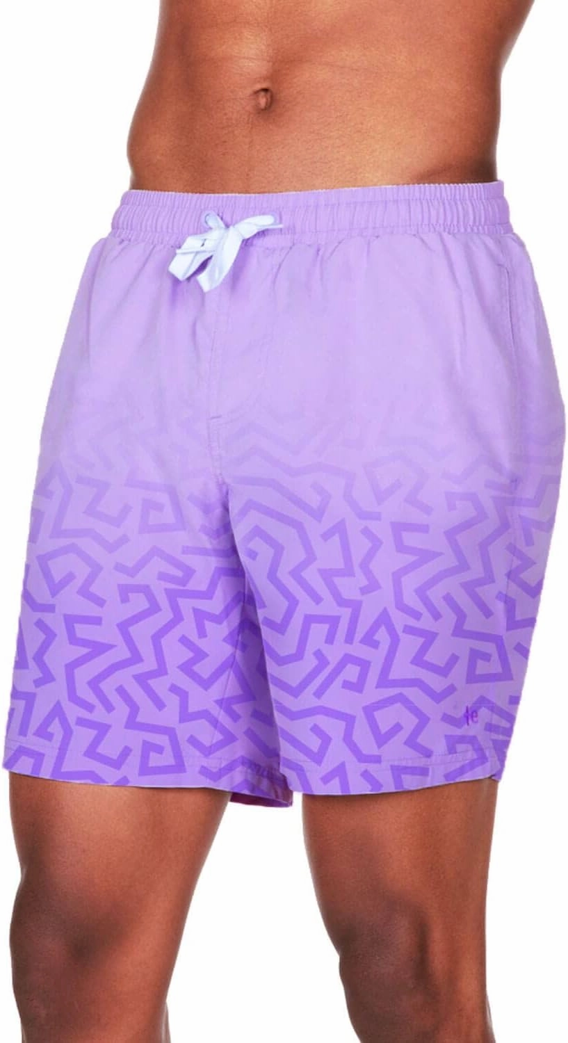 Tipsy Elves Men's Color Changing Swim Trunks - 7 Inch Inseam Bold Colorful Swimming Trunks for Men