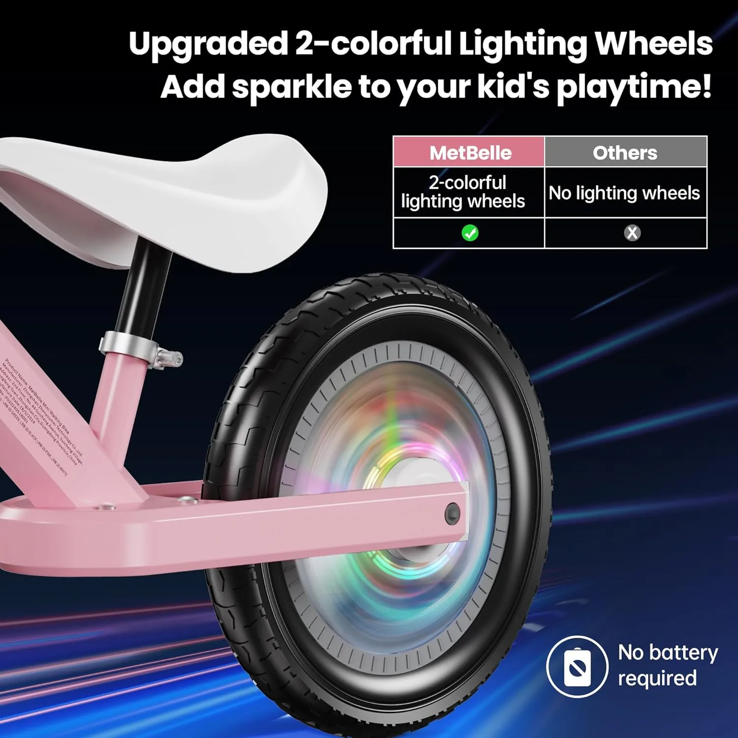 Toddler Balance Bike 2-5 Year Olds,12”No Pedal Kids Indoor Outdoor Toy Bike 2 Year Old with Tool-Free Adjustments Seat, Lightweight First Bike Gift for 2-3 Boys Girls
