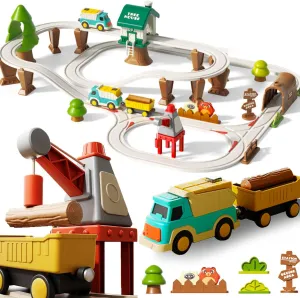 Toddler Electric Train Toy, Forest Theme Train Track Set for 3,4,5 Years Olds Kids, Boys and Girls