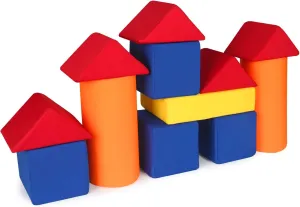 Toddler Foam Building Blocks, 12 PCS   4 Kinds of Shapes Colourful Stacking Block Sets for Kids, Soft Foam Building Blocks Throwing Toys