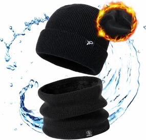 TOP-EX L/XL/XXL Waterproof Beanie Fleece Lined Hat for All-Weather Winter Warm