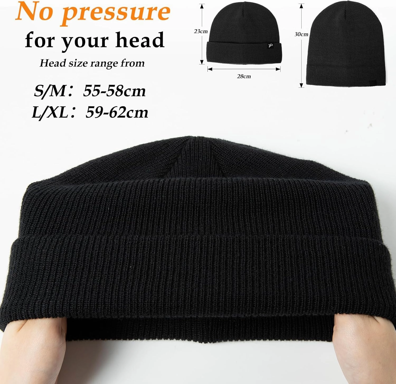TOP-EX L/XL/XXL Waterproof Beanie Fleece Lined Hat for All-Weather Winter Warm