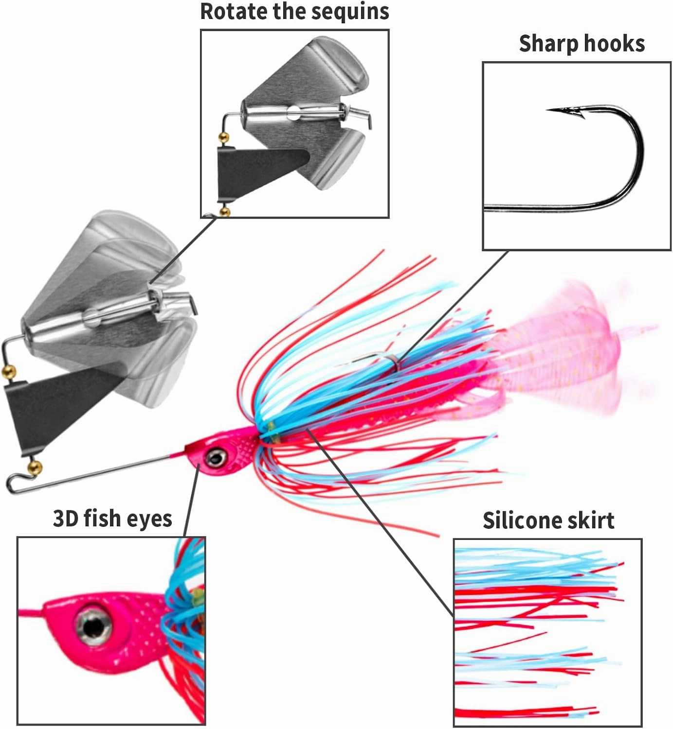 Top Water Lures: Bass Fishing Buzzbaits & Spinnerbaits, including Swimbaits & Soft Plastics