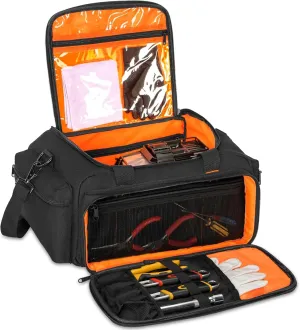 TORIBIO RC Car Bag for 1/14, 1/16 and 1/18 Car, Storage Bag for RC Cars with Bottom Clapboard for Support, Multipocket Protective RC Carry Case Tools Accessories, 15.4"x11.5"x7.4"