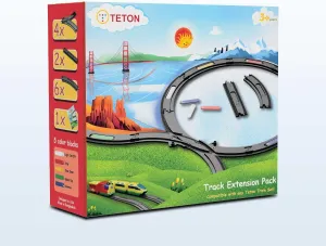Toy Train Extension Pack,TETON ELECTRONICS- 30  Exciting Combinations, Railway Track Shapes Made by Connecting The Pieces,Learning Through Play, Train Tracks for Toddlers 3-5 Years