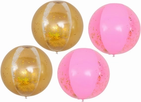 TOYANDONA 4pcs Inflatable Sequin Beach Pool Toys for Pool Parties Fun and Outdoor Games