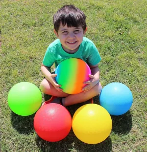 Toys  8.5 Inch Playground Balls Set, Official Size for Dodge Ball, Kick Ball, Four Square, Free Pump (5Pack, Red,Blue,Green,Yellow,Rainbow)