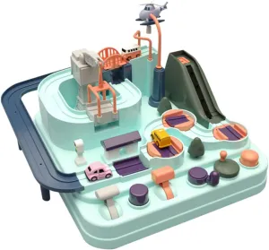 Toyvian Boy Girl Adventure Track Toy Cars Interactive Playset for Boy Girl Educational Car Race Toy for Creative Learning and Problem Solving Safe Smooth Surface for Indoor Fun