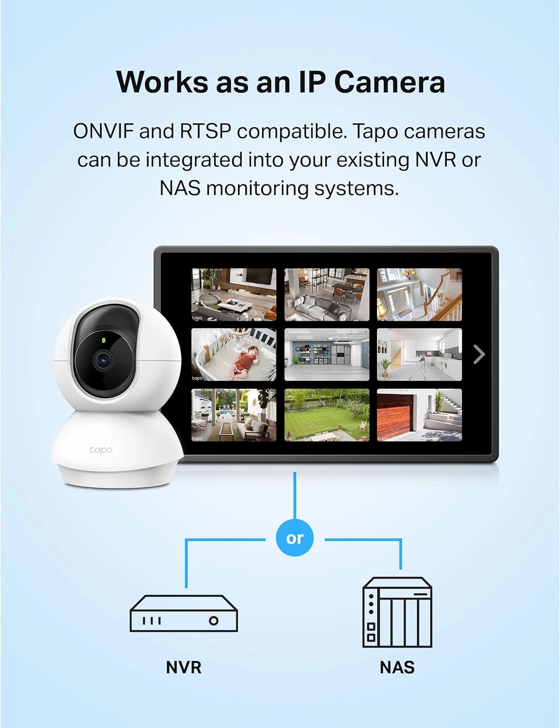 TP-Link Tapo 2K Pan/Tilt Security Camera for Baby Monitor, Pet Camera w/ Motion Detection and Tracking, 2-Way Audio, Night Vision, Cloud & SD Card Storage, Works w/ Alexa & Google Home (Tapo C210)