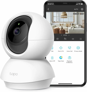 TP-Link Tapo 2K Pan/Tilt Security Camera for Baby Monitor, Pet Camera w/ Motion Detection and Tracking, 2-Way Audio, Night Vision, Cloud & SD Card Storage, Works w/ Alexa & Google Home (Tapo C210)
