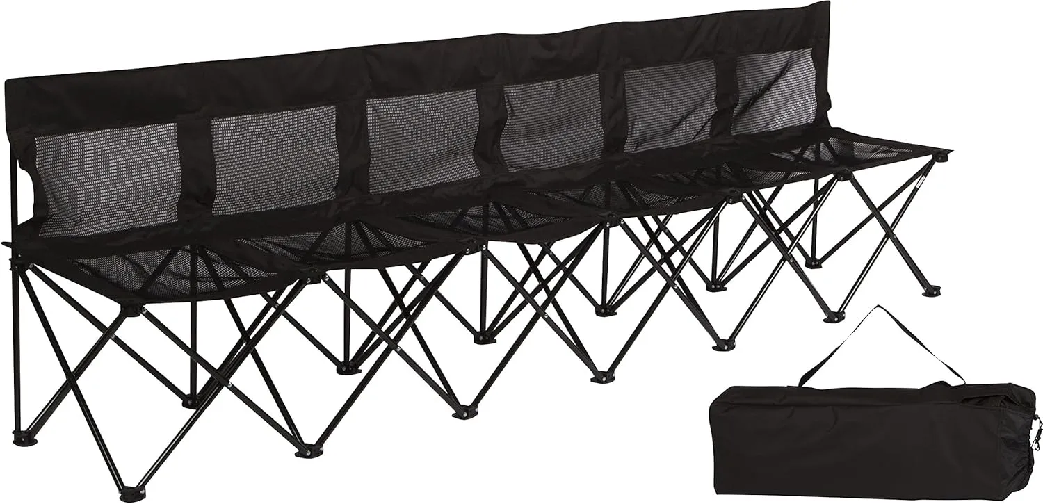 Trademark Innovations Portable Sports Bench with Mesh Seat and Back