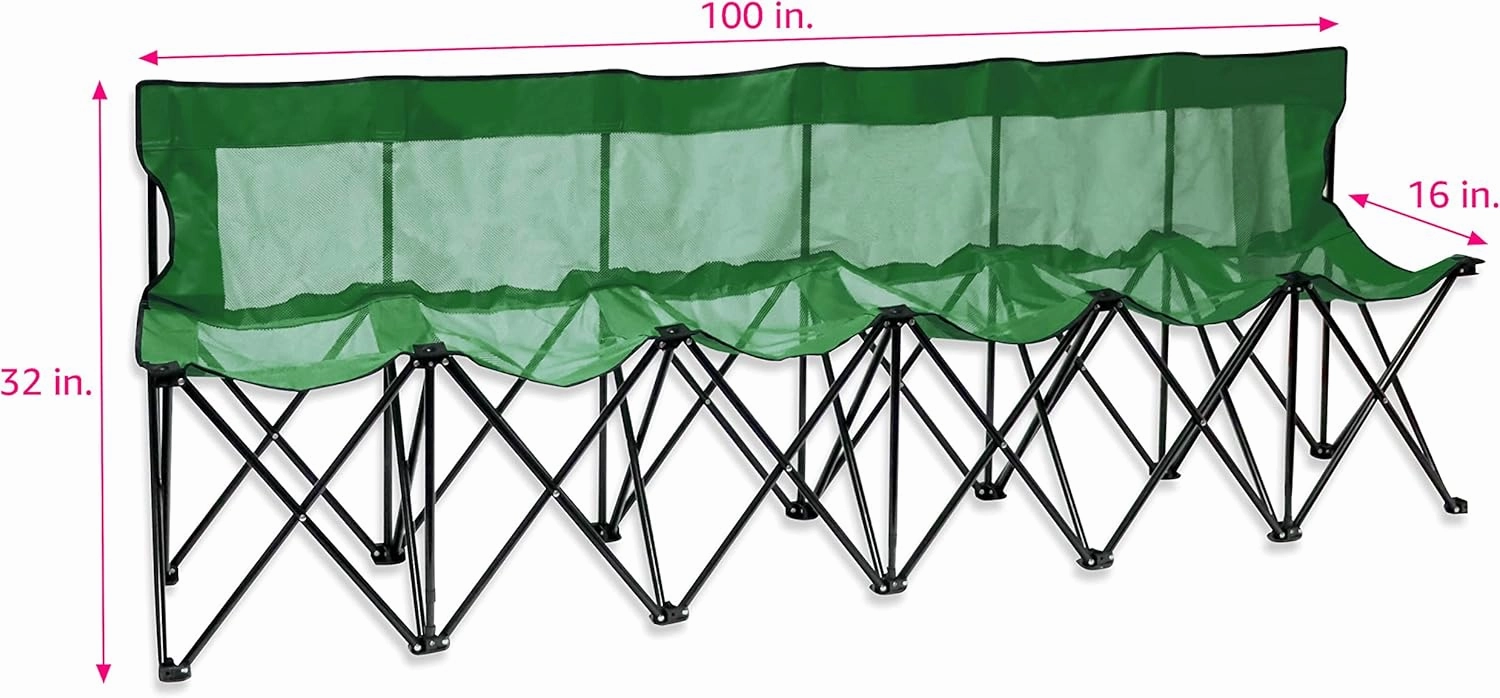 Trademark Innovations Portable Sports Bench with Mesh Seat and Back