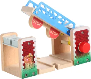 Train Games for Boys and Girls Wooden Railway Lifting Bridge Set Educational Toy Train Track Accessories