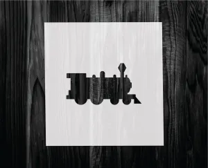 Train Stencil, Mylar reusable stencil, Stencil, FAST SHIPPING