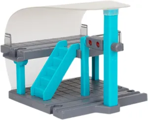 Train Track Accessory Montessori Developmental Building Simulation Station Toy Station Platform for Train Track for Party, Blue