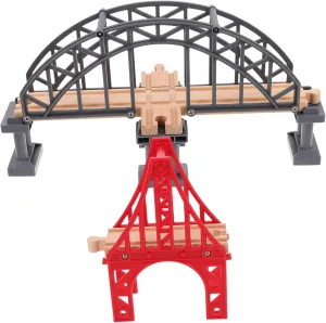 Train Track Suspension Bridge Wooden Train Track Accessories Plaything