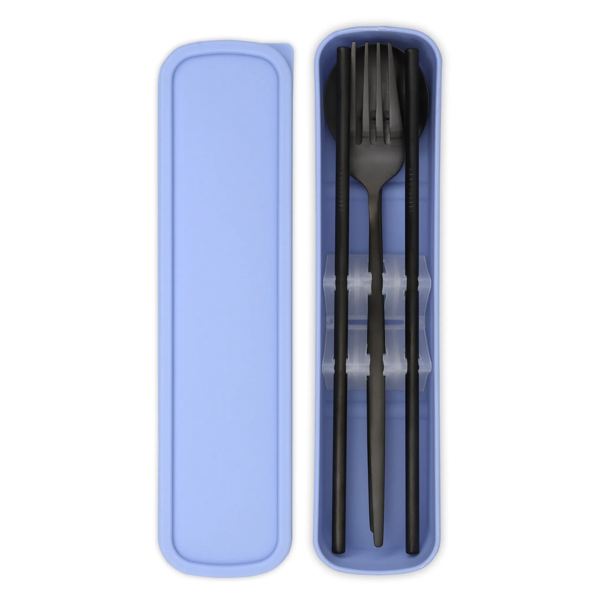 Travel Cutlery Box Set w/ Straws (Satin Black)