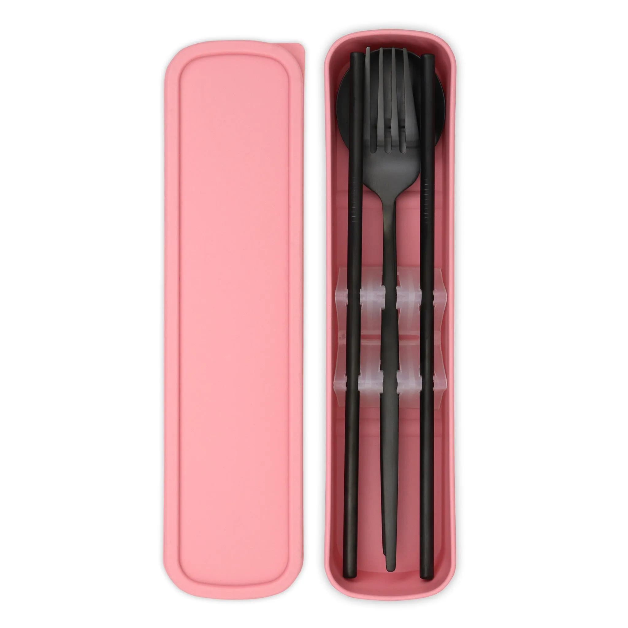 Travel Cutlery Box Set w/ Straws (Satin Black)