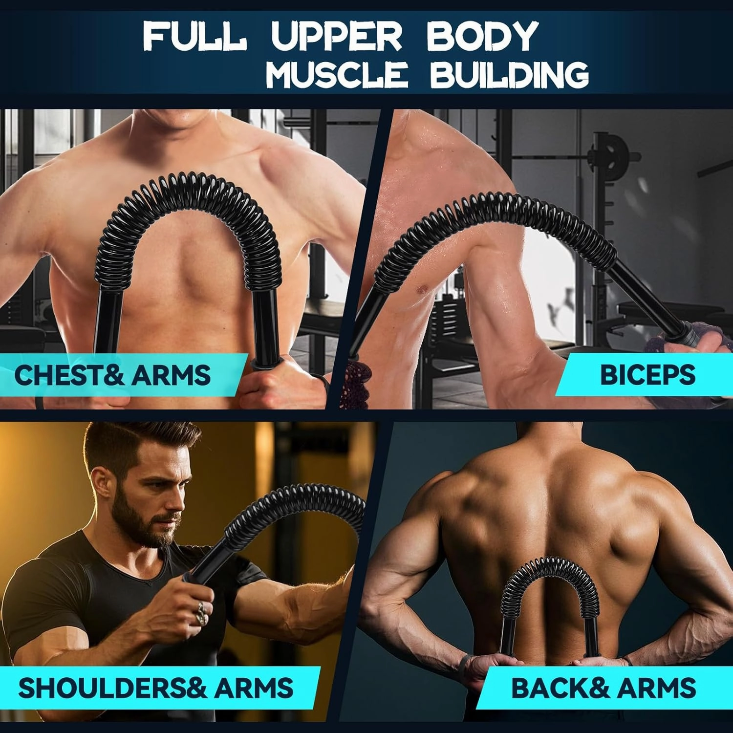 Travel-Friendly Spring Power Twister – Lightweight & Foldable Arm Exerciser for Gym, Office, or Outdoor, Chest & Forearm Workout Tool