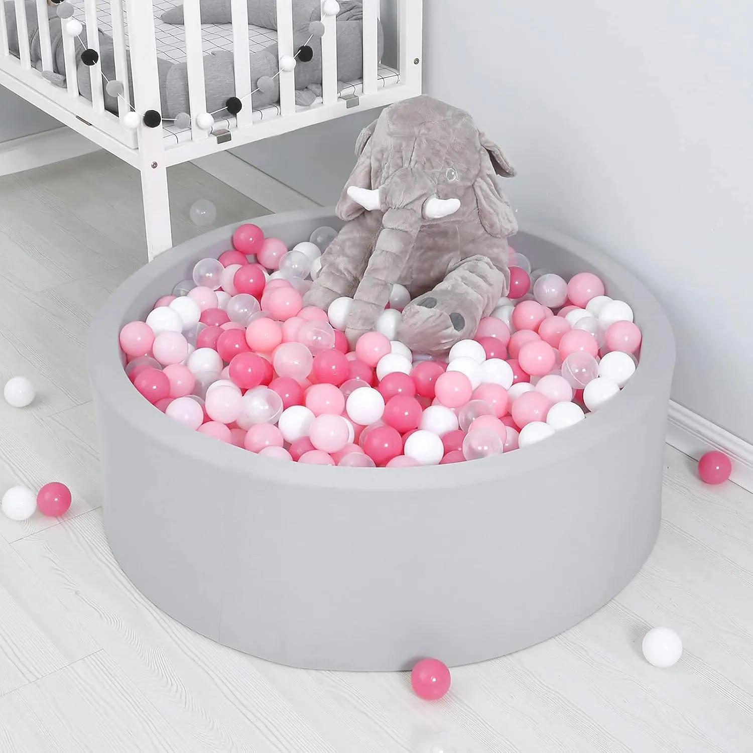 TRENDPLAY Plastic Balls for Ball Pits, Pack of 100 Hollow Balls, Perfect for Toddler Baby Pools,Party Decoration, 2.2 Inch 2.4 Inch 2.75 Inch