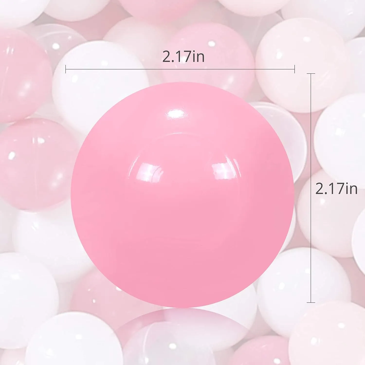 TRENDPLAY Plastic Balls for Ball Pits, Pack of 100 Hollow Balls, Perfect for Toddler Baby Pools,Party Decoration, 2.2 Inch 2.4 Inch 2.75 Inch