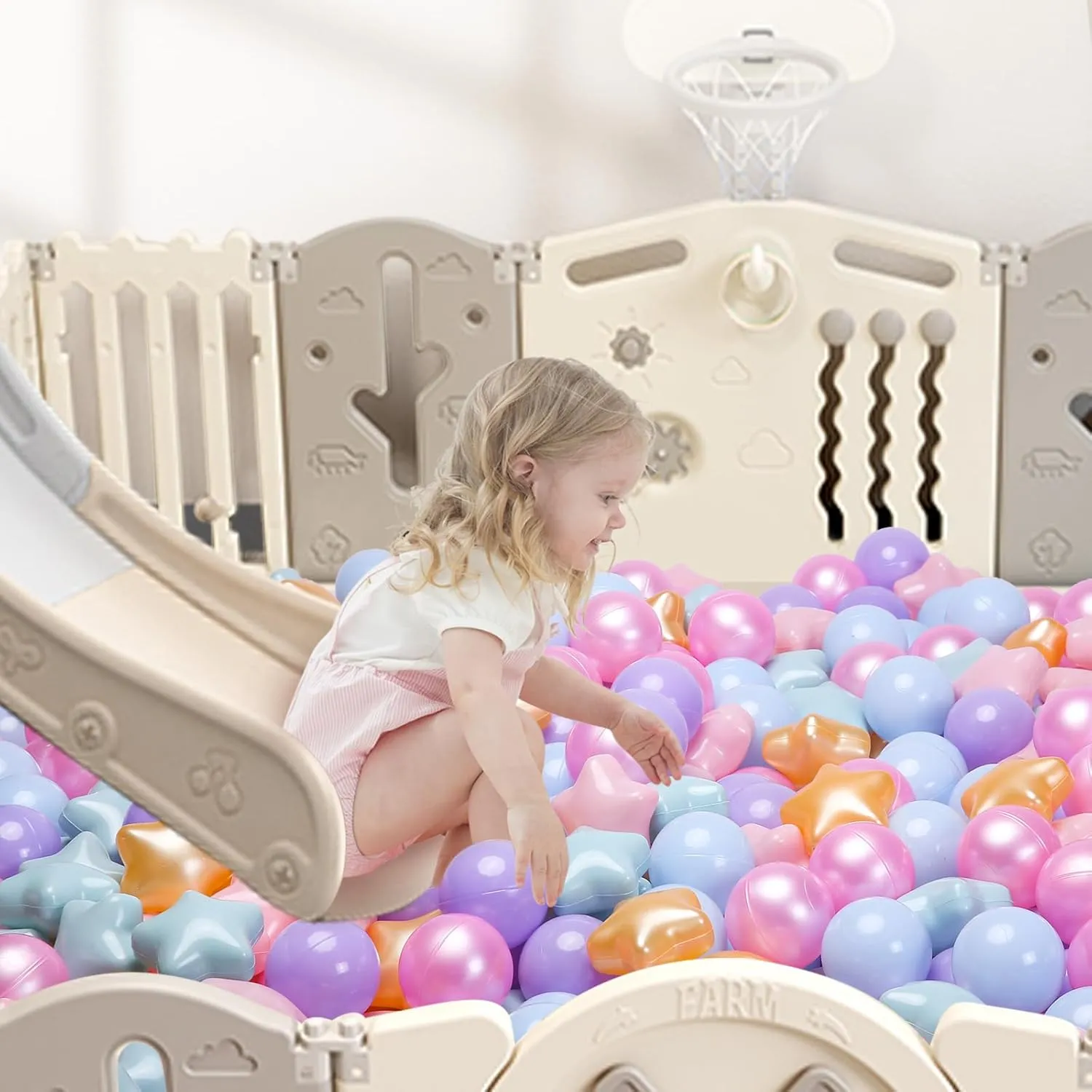 TRENDPLAY Star Ball Pit Balls 50 100 200 500 for Toddlers - Ball Pit Ball Shapes for Boys Girls Fun, Birthday Party, Christmas Decoration